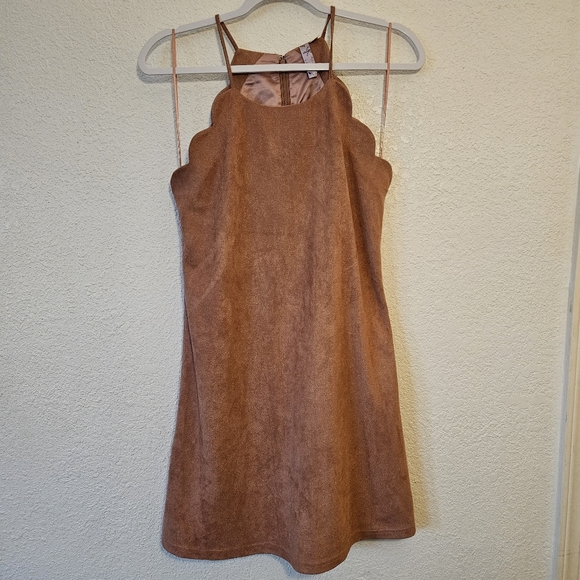Alya Dresses & Skirts - Womens Alya Halter Dress Dusty Pink Suede Knee Length Suade Size Small